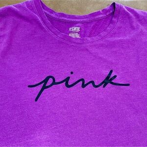PINK Victoria's Secret Purple Tee with Black Script